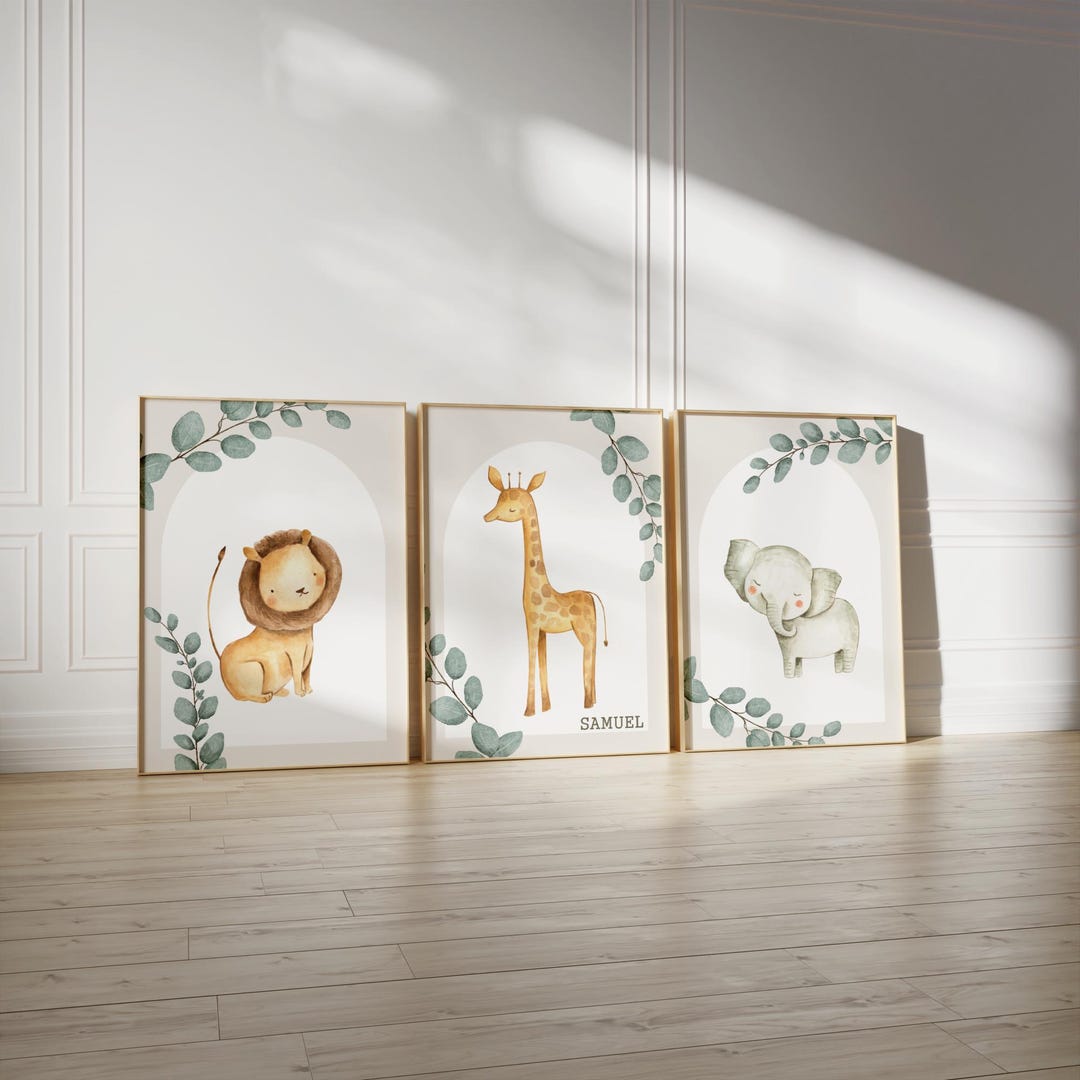Jungle Nursery Art: Safari Animals Print, Custom Baby Room Decor - Etsy
