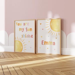 Láminas Kinder personalisierbar Sol, dormitorio nie, Lichtbogen, illustrierte Kinder kinder, Cuadro Personalizado, Arte pared Beschützer.