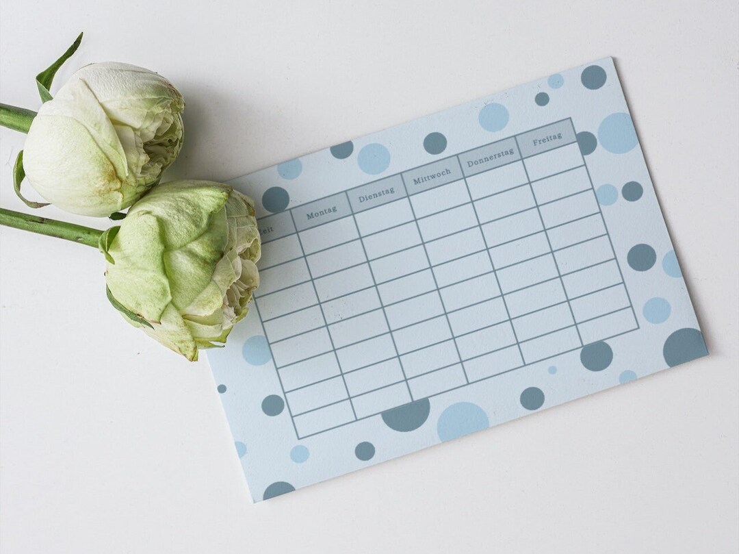 Timetable Aesthetic Blue to Print / PDF File - Etsy