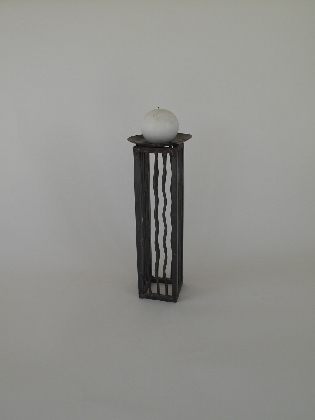 Vintage Iron Brutalist Squiggle Candle Holder Black Metal Etsy