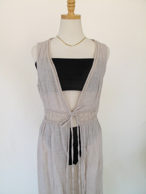 Vintage Linen Wrap Dress | Francesca Bettini Maxi 