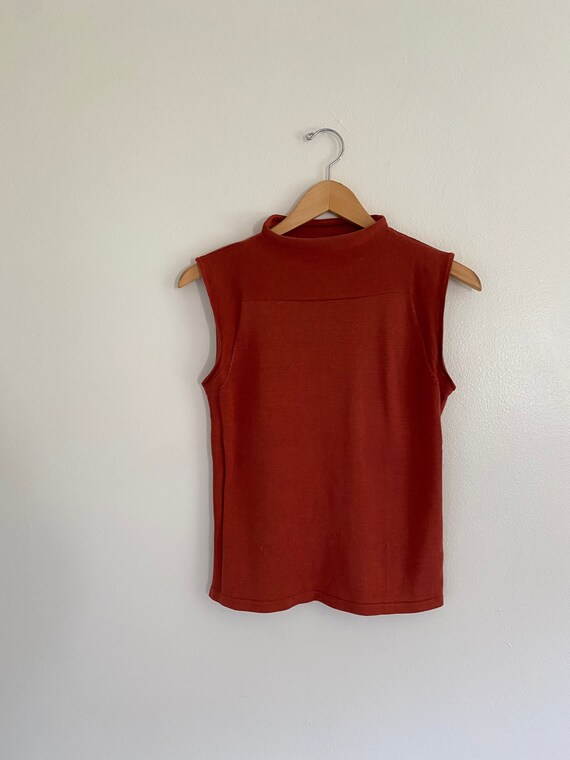 Vintage Sleeveless Mock Turtleneck Shell Sweater Rust Mauve - Etsy