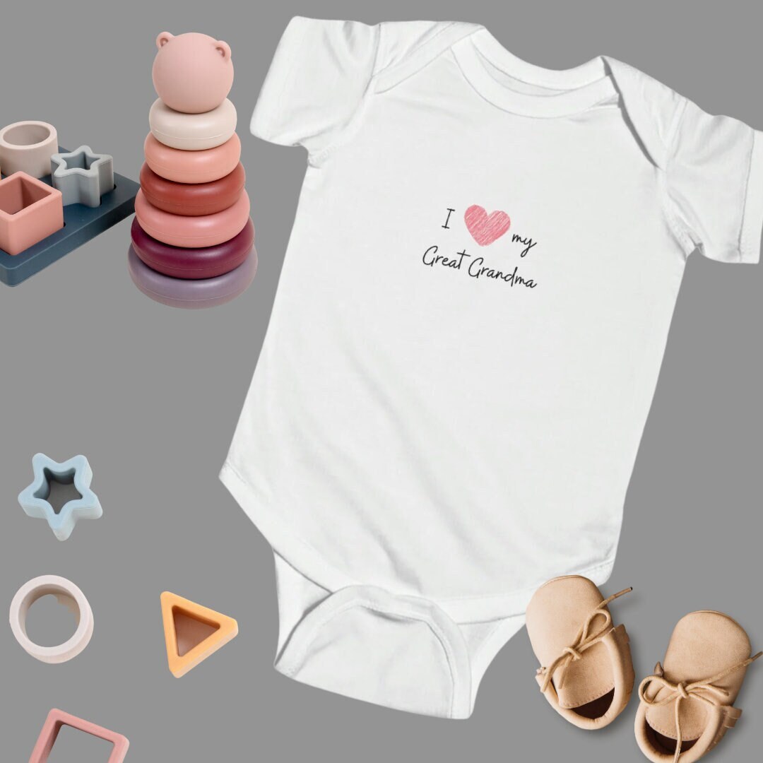 I Love Great Grandma Onesie Baby Onesie Great Grandma Etsy