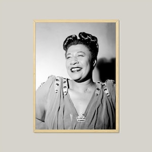 Ella Fitzgerald Aesthetic Jazz Musicians Printable Photography-Old Jazz Music Poster-Black And White Photography-Digital Download Music Gift