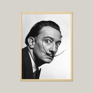 Vintage Salvador Dali Black and White Photo Print: Surrealist Wall Art (Digital Download)