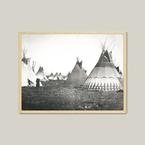 Piegan Lodge Poster: Hand-Painted Tribal Wall Art (Digital Download)