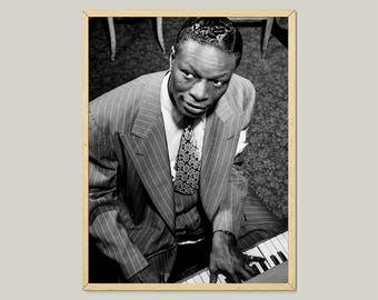 Vintage Nat King Cole Jazz Portrait Poster: Restored Photograph (Digital Download)