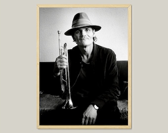 Vintage Jazz Poster of Chet Baker-Captivating Portrait Photo-Perfect Jazz Prints for Music Lovers-Wall Art Photography-Printable-Music Gifts