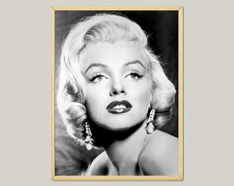 Marilyn Monroe década de 1950 cartel de moda- Marilyn Monroe cartel en blanco y negro impresión- fotografía de moda-arte de pared-decoración de la habitación de la niña-imprimible