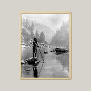 Edward Curtis Indigenous People Portrait Photography-Native American Art-Vintage Black And White Print-Wild West Photo-Tribal Wall Art