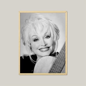 Dolly Parton Poster: Vintage Black and White Music Studio Decor (Digital Download)