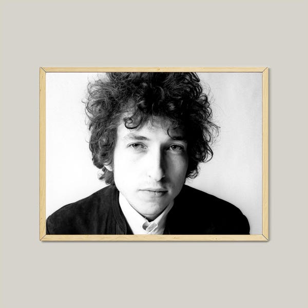 Póster de Bob Dylan: Arte popular vintage en blanco y negro (descarga digital)