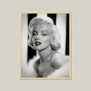 Marilyn Monroe 1953 Portrait: Black and White Fashion Print (Digital Download)