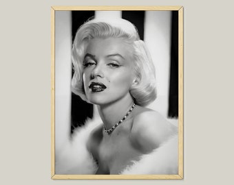 Marilyn Monroe 1953 Portrait: Black and White Fashion Print (Digital Download)
