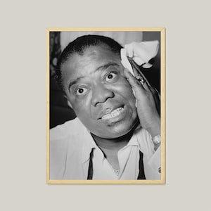 Vintage Louis Armstrong Jazz Portrait: Black and White Photography (Digital Download)