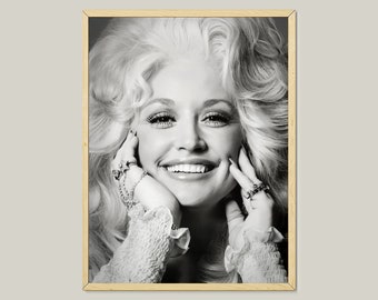 Dolly Parton Black and White Portrait - Vintage Music Poster (Digital Download)
