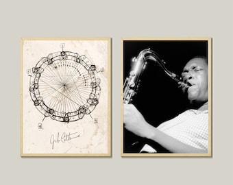 John Coltrane &#39;Giant Steps&#39; Poster Set: Black & White Jazz Prints (Digital Download)