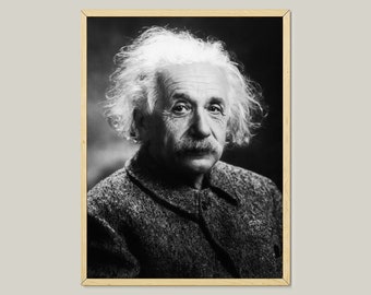 Albert Einstein Poster Print-Einstein Art-Einstein Wall Art Decor-Einstein-Albert Einstein-inspirational poster-Classroom Poster