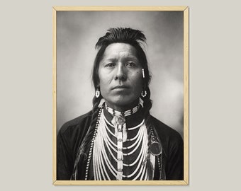 Vintage Blackfeet Tribe Poster: American Indian Portrait (Digital Download)