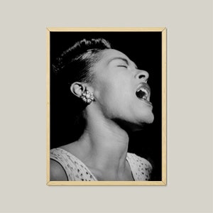 Vintage Billie Holiday Portrait: Black and White Jazz Art Print (Digital Download)