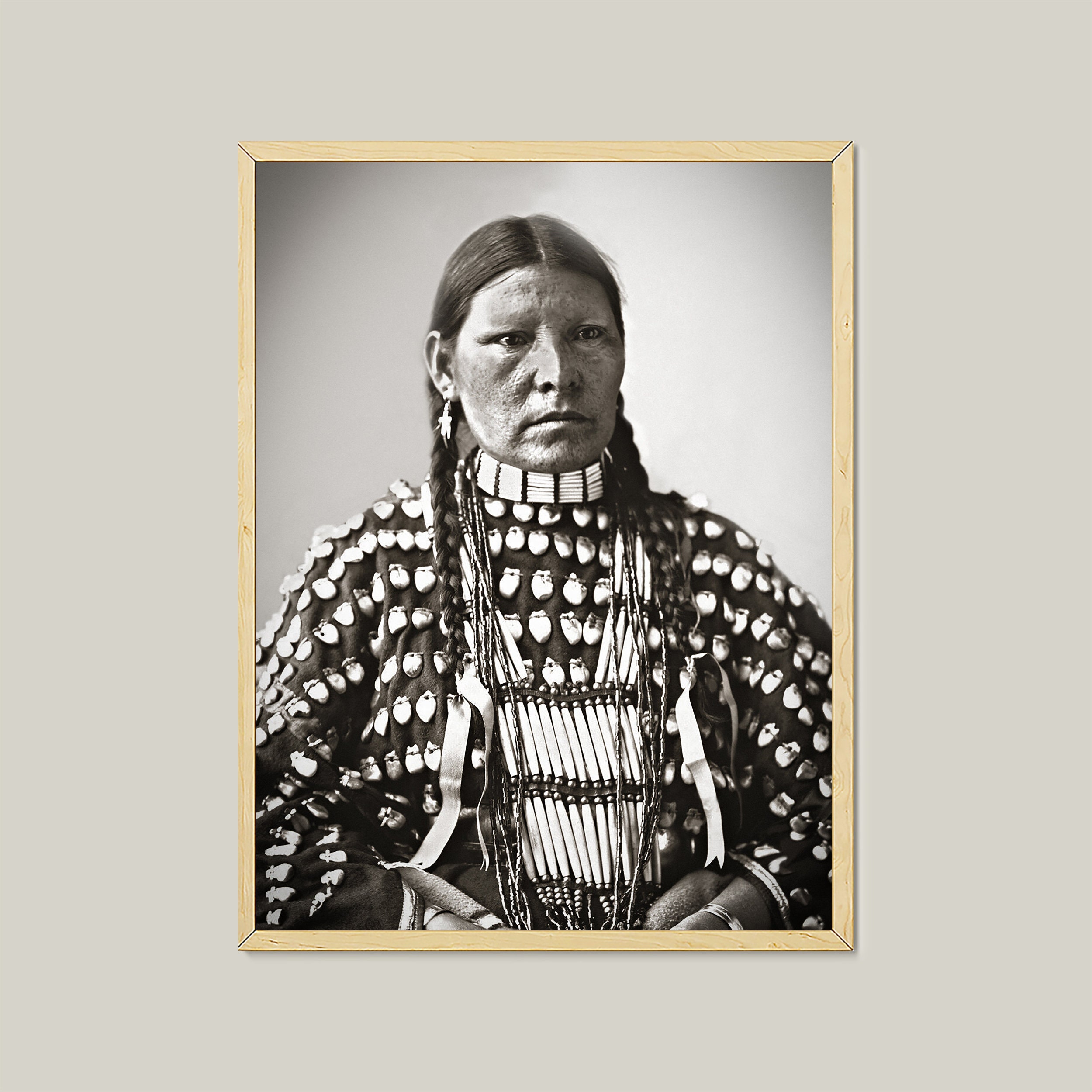 Arapaho Woman Photograph: Vintage Native American Portrait (Digital Download)