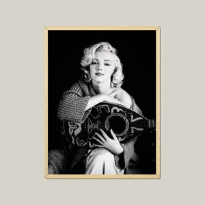 Marilyn Monroe Black and White Photo Poster: Vintage Fashion Print (Digital Download)