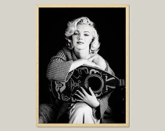 Marilyn Monroe Black and White Photo Poster: Vintage Fashion Print (Digital Download)