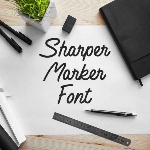 Sharper Marker Pen Font and Commercial License, Marker Felt OTF TTF, Post-It Note Font, Hand Written Font, Cricut Font, Procreate Font