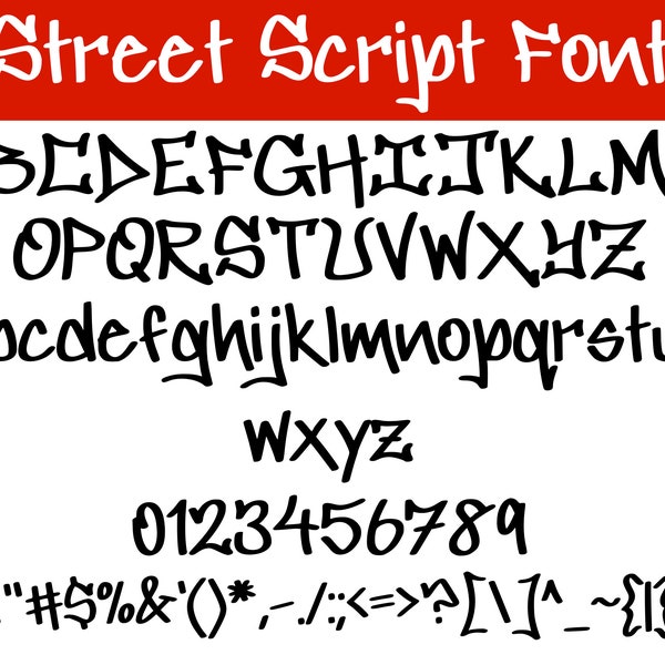 Street Script Font Commercial License, Graffiti Font OTF TTF, Spray Paint Font, Urban Font, Hand Written Font, Cricut Font, Procreate Font