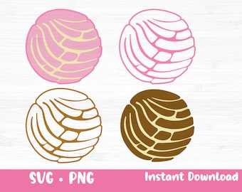 Conchas SVG, PNG, Pan Dulce svg, Ai Mexican Sweet Bread Clipart Bundle for Cricut