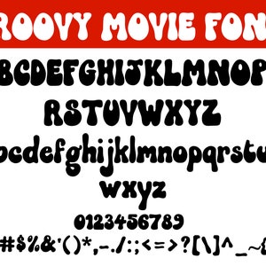 Groovy Movie font Commercial License, Groovy Font, Bubbly Font, Vintage Font, Hippy Font, 70s Font, Cricut Font, Procreate Font