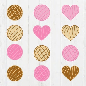 Concha SVG, PNG, Ai Mexican Sweet Bread Clipart Bundle pour Cricut
