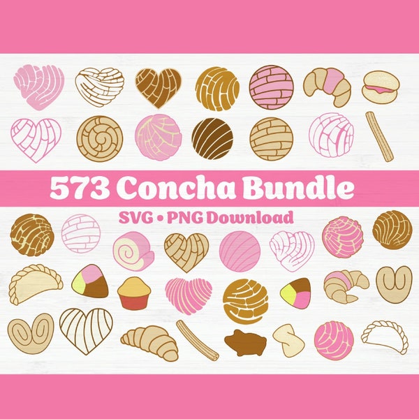 573 Concha SVG Bundle, PNG, Pan dulce svg png, cafecito y chisme svg png, Mexican Sweet Bread Clipart Bundle for Cricut