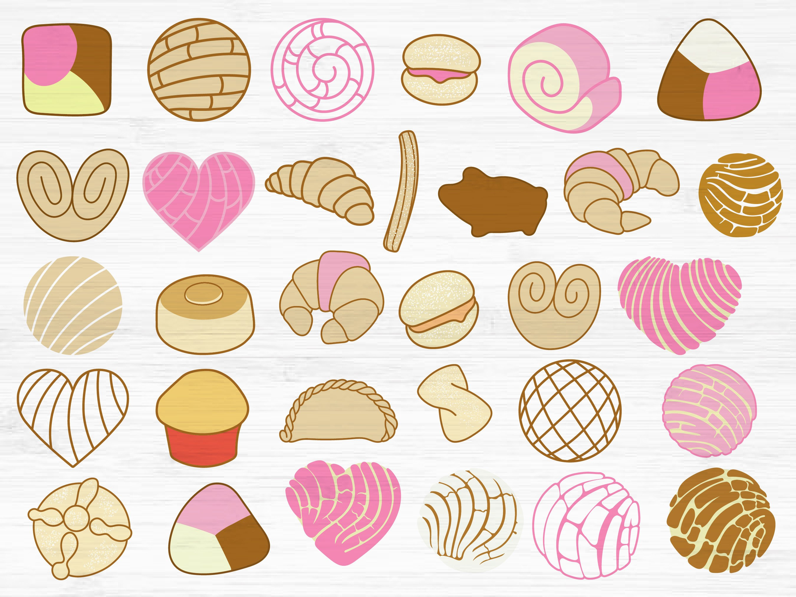 573 Concha Svg Bundle Png Pan Dulce Svg Png Cafecito Y Chisme Svg Png Mexican Sweet Bread