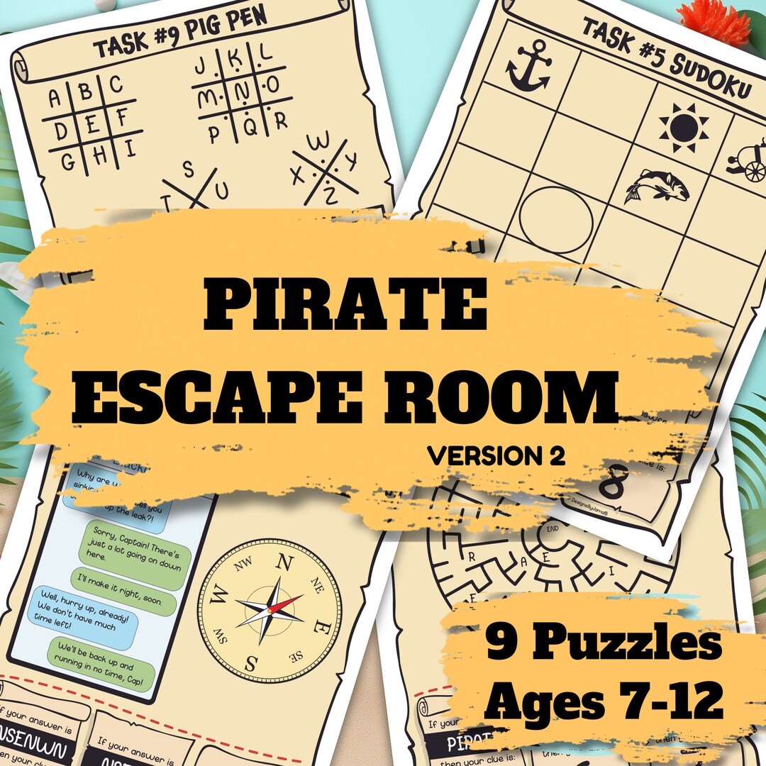 Pirate Printable Escape Room for Kids Printable Party Game Birthday ...