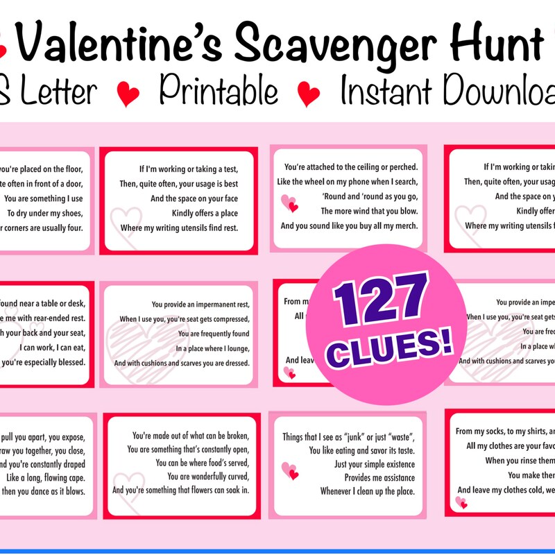 Image showcasing Scavenger Hunt Riddles - Etsy