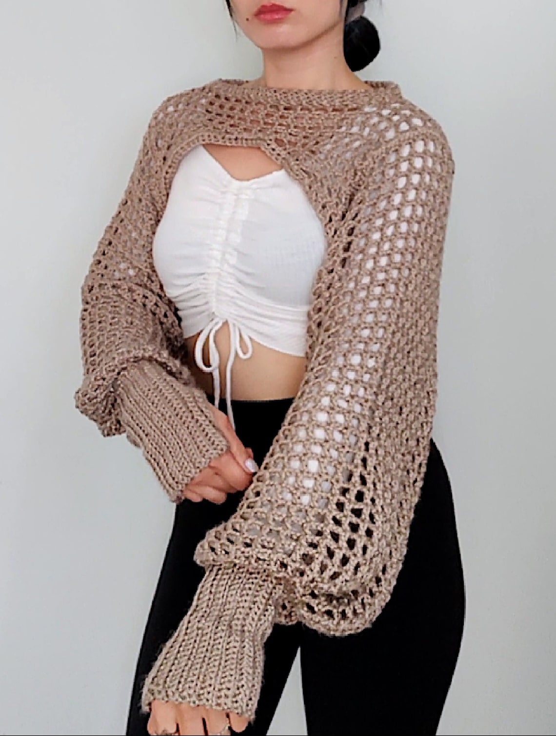 Gloved Puff Sleeves Crochet Pattern Crochet Bolero Shrug Etsy