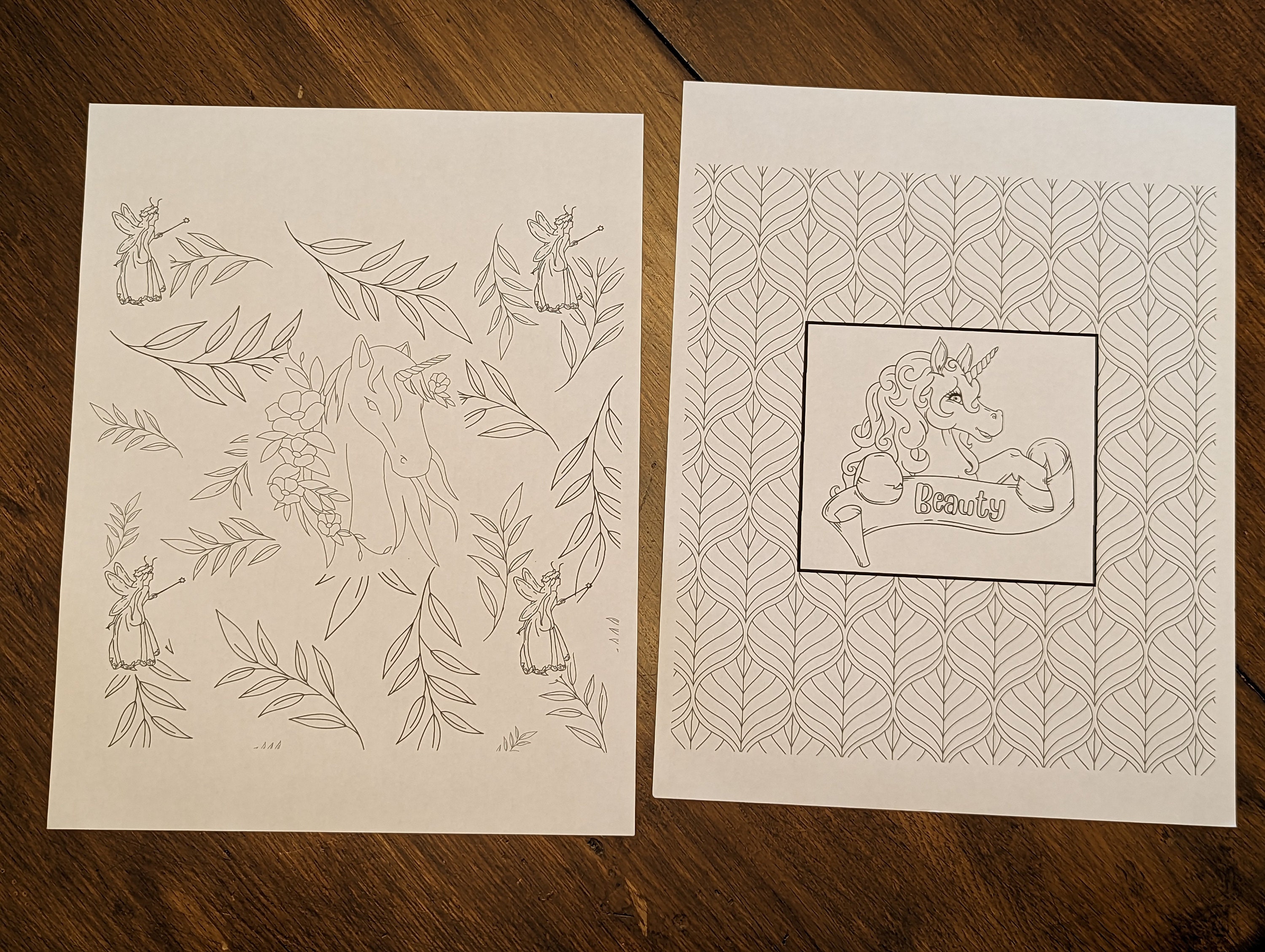 Unicorn PDF Coloring Pages - Etsy