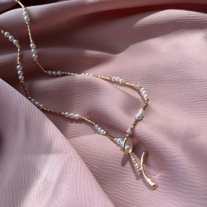 Collar de perlas naturales 44 cm perlas de agua dulce Collar de perlas imagen 5