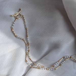 Collar de perlas naturales 44 cm perlas de agua dulce Collar de perlas imagen 6