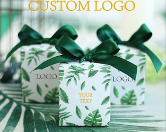 50/100 Personalized Palm Leaves Box, Gift Packaging, Baby Shower, Wedding favor boxes, Bridesmaid gifts idea, Birthday party, Thank you gift