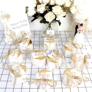 10/20pcs boîte à bonbons de mariage marbrée, boîte de remerciement, cadeaux pour invités, fête prénatale, boîte-cadeau d'anniversaire, événement de faveurs, articles de fête, boîte-cadeau