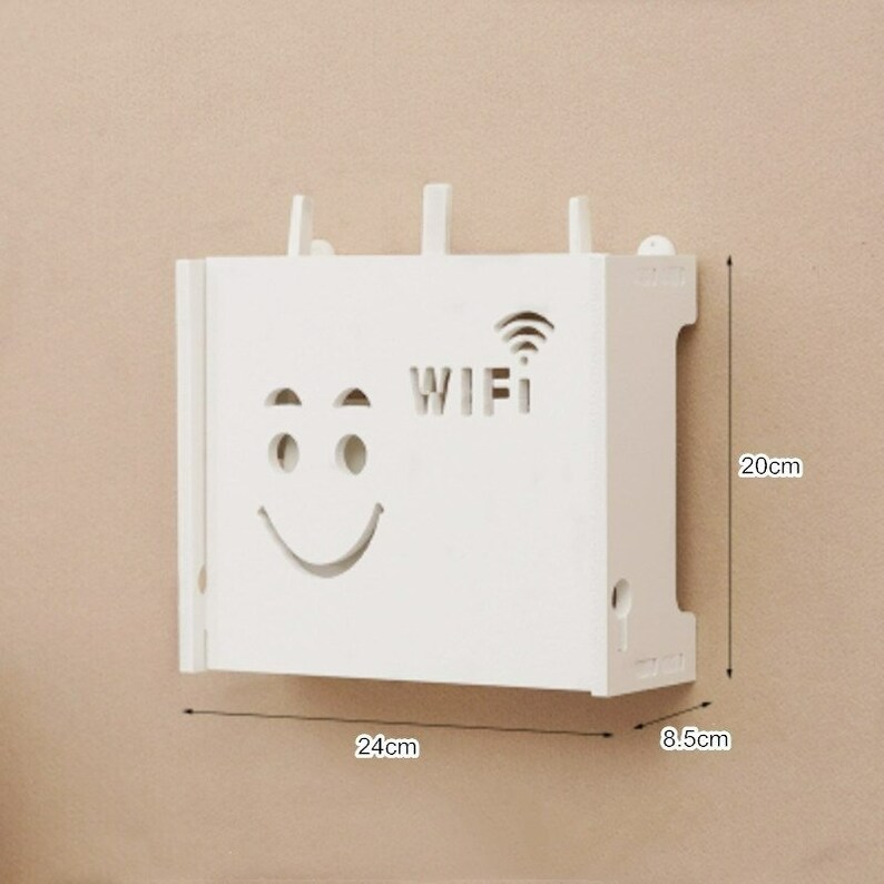 Wifi Router Shelf Storage Boxes Cable Power Plus Wire Bracket Etsy