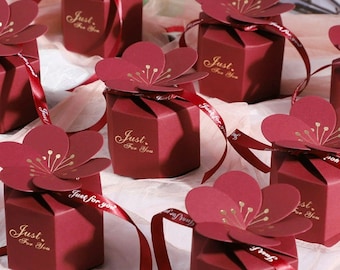 Boîte à bonbons créative, Cadeau de mariage, Ruban d'emballage, Sacs rouges pour biscuits au chocolat, Baby Shower, Fête d'anniversaire, Articles de fête, Joyeux Noël