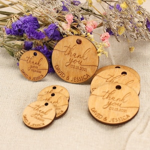 Danke Tags, Holzanhänger, Hochzeit Gunst Tags, personalisierte Geschenkanhänger, minimalistische Hochzeitseinladungsvorlage, Bridal Shower Favor Tags