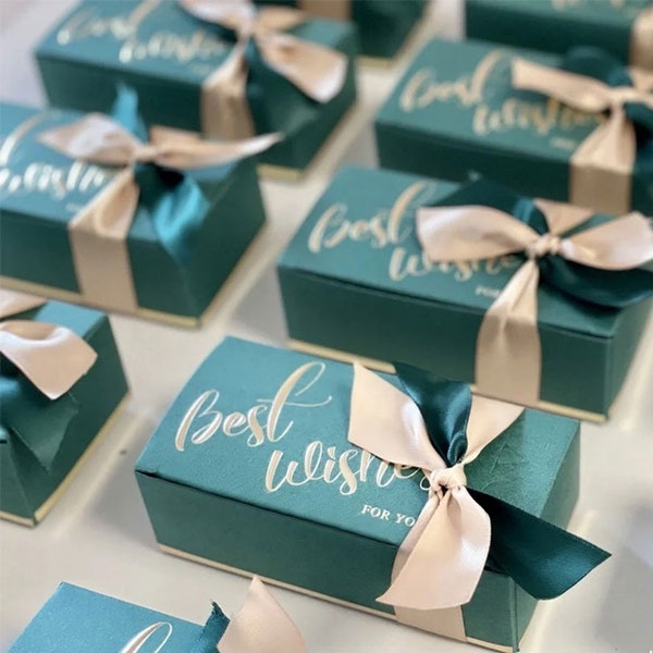 Cajas de favores de boda, Cajas de regalo de dulces, Cinta creativa, Regalos de compromiso para parejas, Fiesta de cumpleaños, Caja de regalo de dama de honor, Favores para invitados