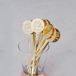 50 agitadores de bebidas personalizados, palitos de cóctel personalizados para bodas, regalos para agitadores de baby shower, palitos para agitadores de despedida de soltera, despedida de soltera