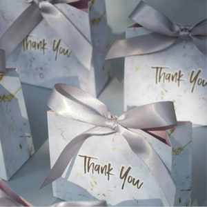 Mini regalo creativo in marmo grigio, scatola di borse per baby shower di festa, scatole di cioccolatini di carta, pacchetto / bomboniere, scatole di caramelle, scatola regalo di ringraziamento