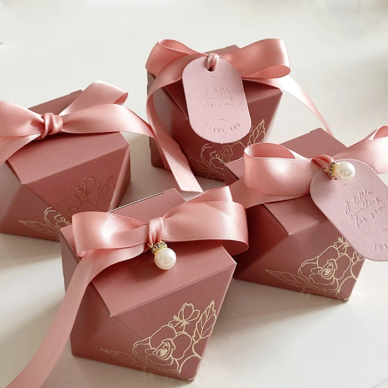 Gift Box Diamond Shape, Paper Candy Boxes, Chocolate Packaging Box, Wedding Favours for Guests, Baby Shower, Birthday Party, Christmas gifts