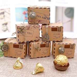 10 peças caixa de doces vintage, design de carimbo, embalagem de chocolate, presente de papel kraft, lembrancinhas de natal, materiais de festa, presentes fofos para namorado